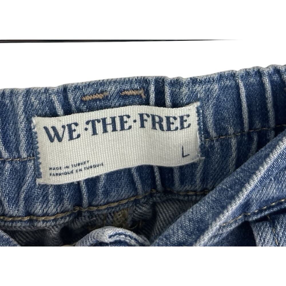We The Free People Pull On Low Sling Oversized Blue Jeans Large Wide Leg Maeve - Picture 8 of 8
